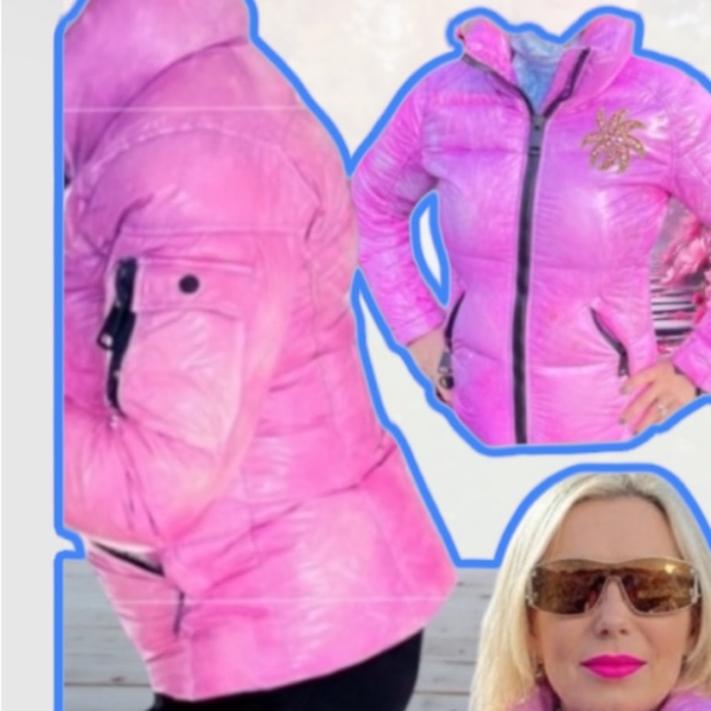 SAM. Pink Tie-Dye Quilted Puffer Custom